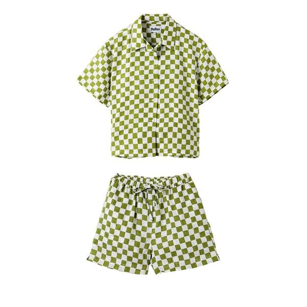 Holiday the Label Pyjama Short Set in Olive Check