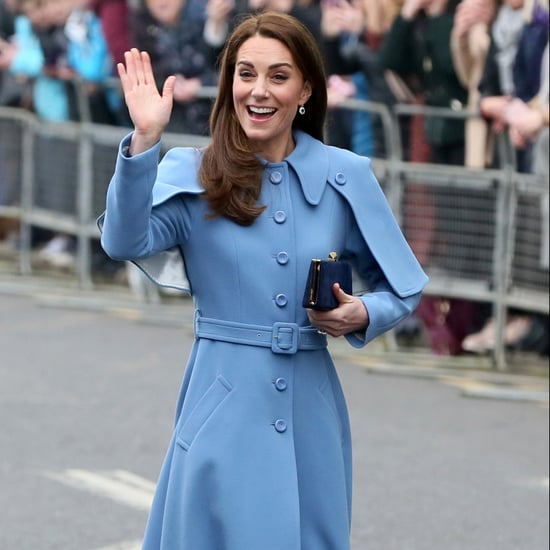 Kate Middleton Blue Mulberry Cape Coat February 2019