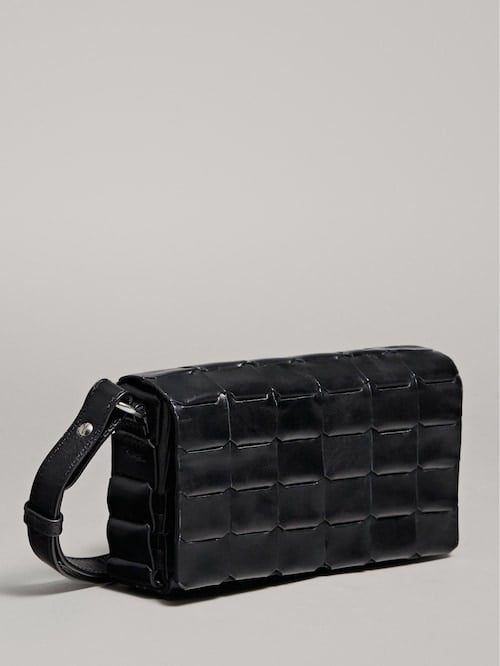 Massimo Dutti Braided Leather Crossbody Bag