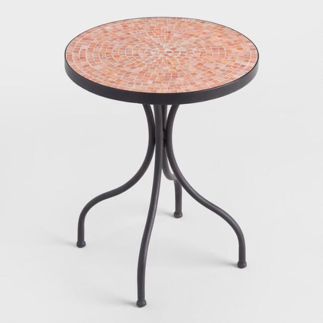 Round Coral Cadiz Outdoor Accent Table
