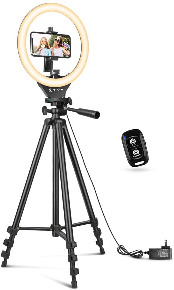 10'' Ring Light with 50'' Extendable Tripod Stand