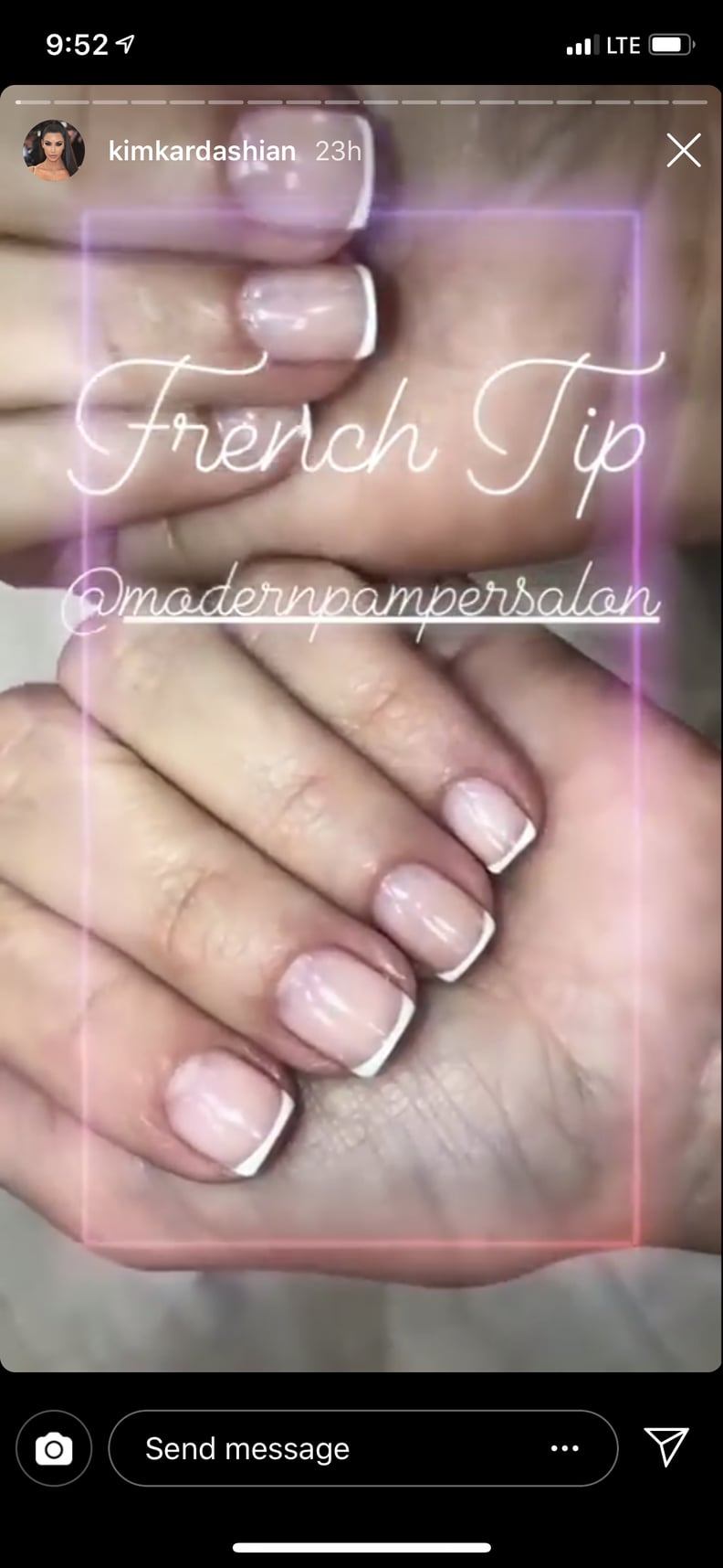 Kim Kardashian Wears French Tips