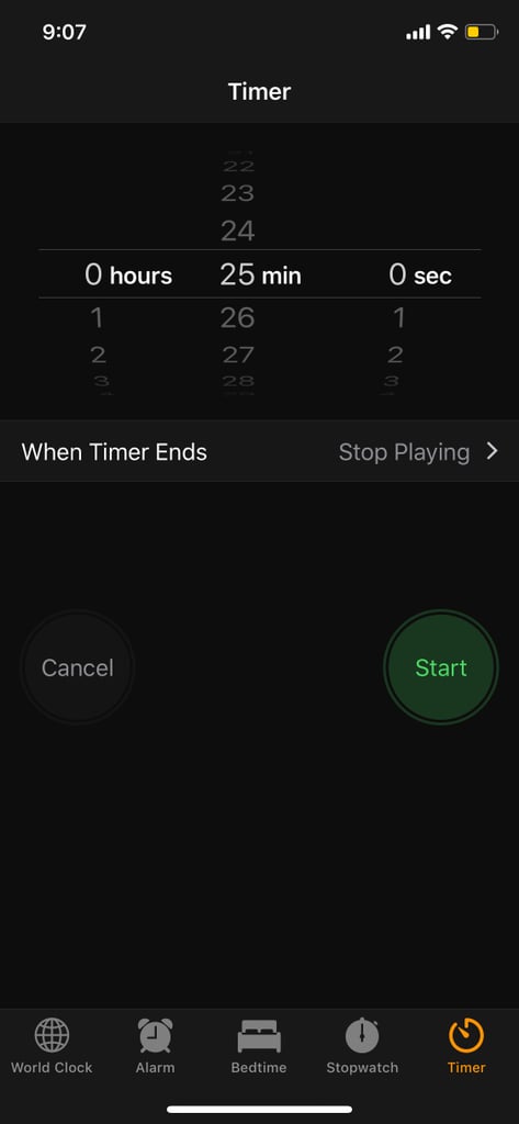 Return to the Timer Screen and Set Your Alarm