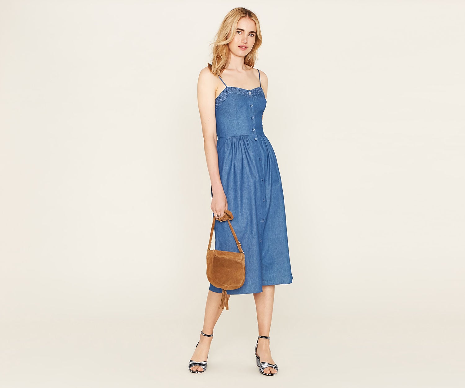 Meghan Markle Denim Carolina Herrera Dress POPSUGAR Fashion