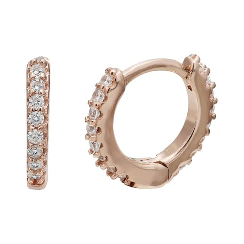 Primrose Cubic Zirconia Huggie Hoop Earrings