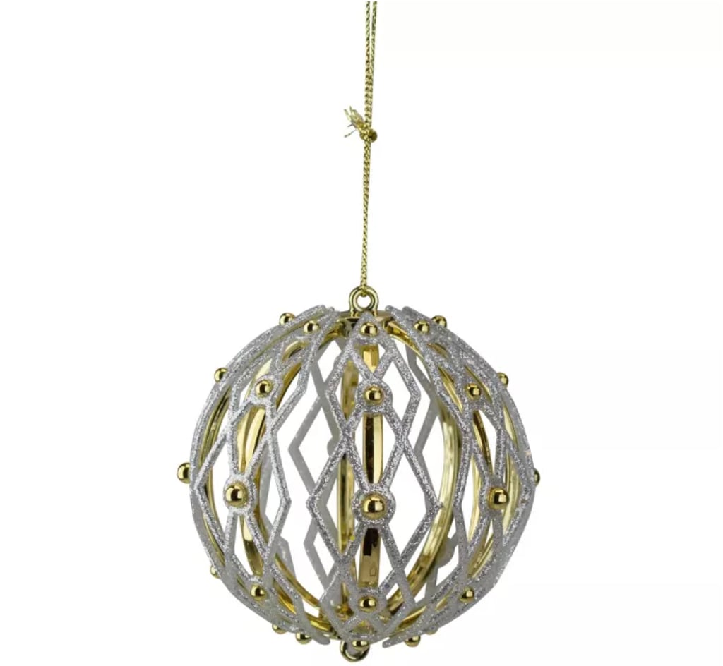 Kurt S. Adler Shiny and Glitter Gold Shatterproof Christmas Ball Ornament