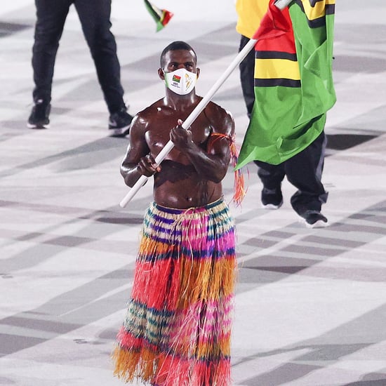 Tonga and Vanuatu Shirtless Flag Bearers at Opening Ceremony