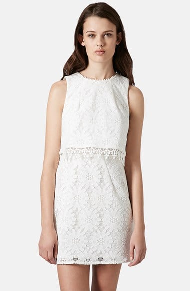 Topshop Crop Overlay Shift Dress | White Dresses For Summer | POPSUGAR ...