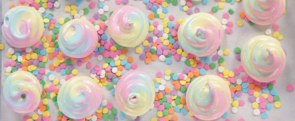 Unicorn Poop Inspired Meringues