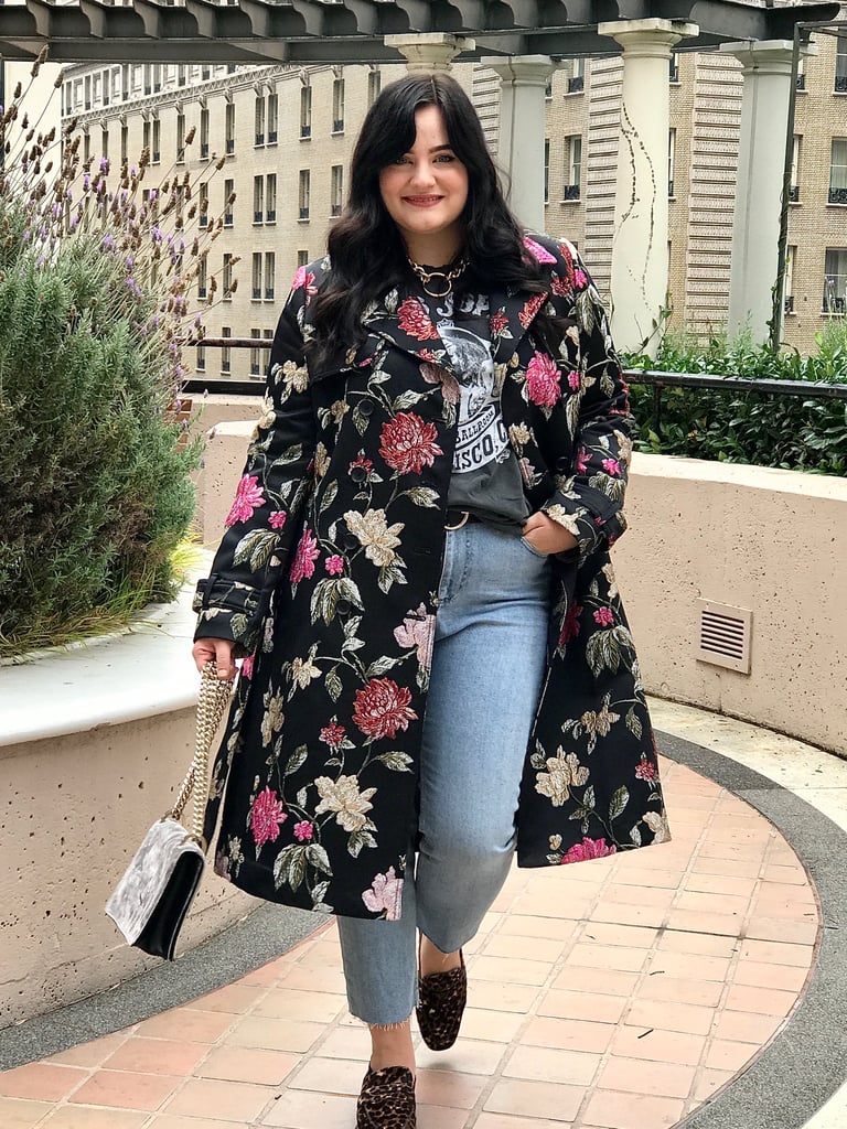 Brocade Trench Coat: Running Around Town in a Graphic Tee and Leopard Loafers