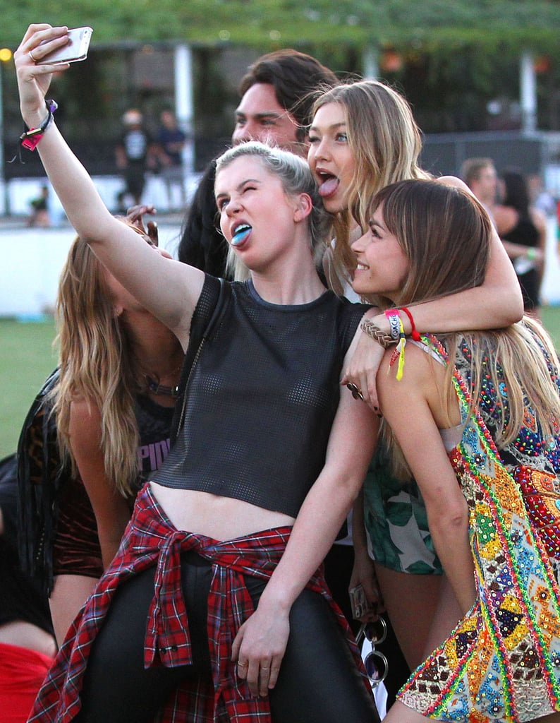 Ireland Baldwin took a cute selfie with Gigi Hadid at the 2014 festival.