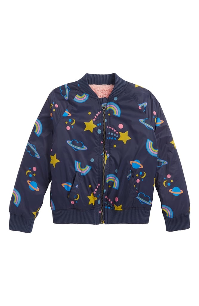 Reversible Nylon and Faux Fur Bomber Jacket