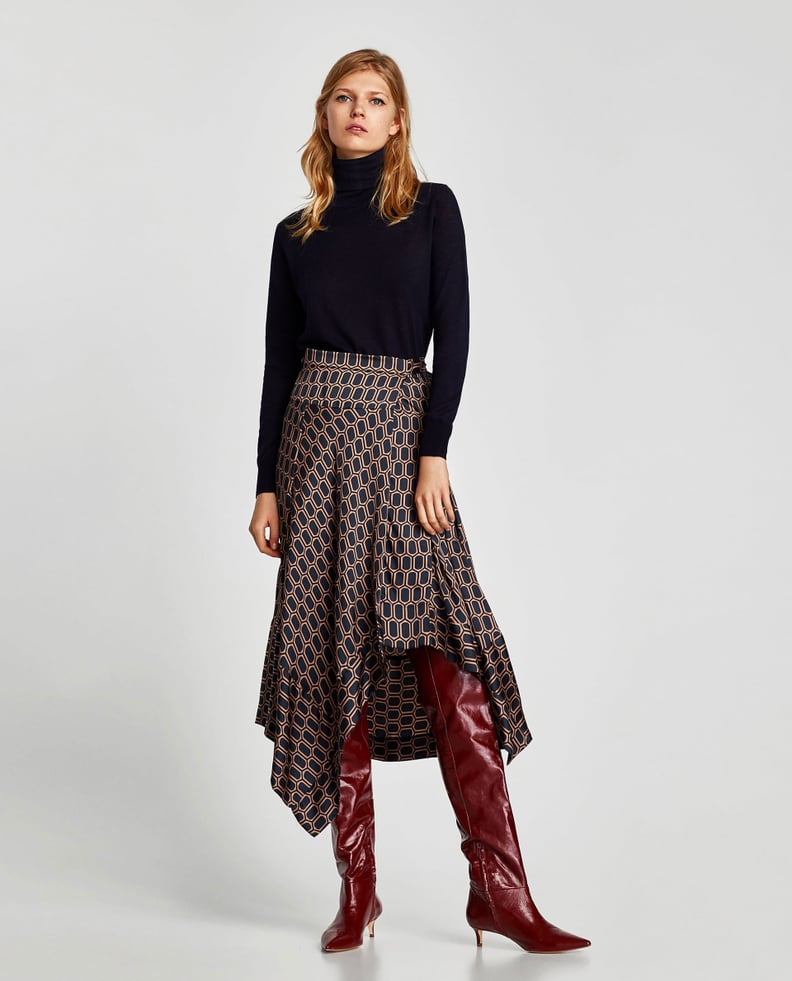 Zara Gathered Leather Over-the-Knee High Heel Boots