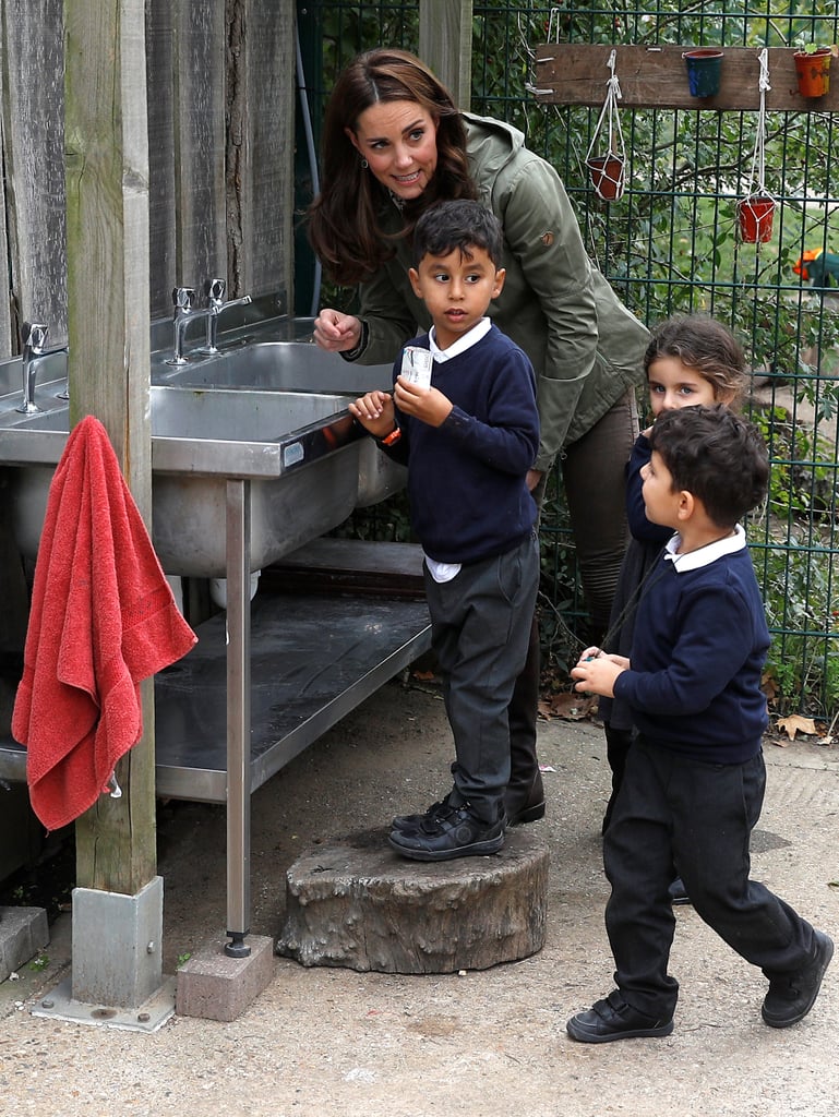 Kate Middleton Talking to a Girl at Sayers Croft Forest 2018