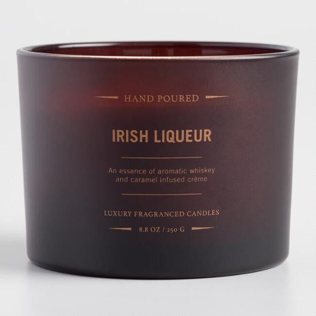 Irish Whiskey Dark Amber Filled Jar Candle