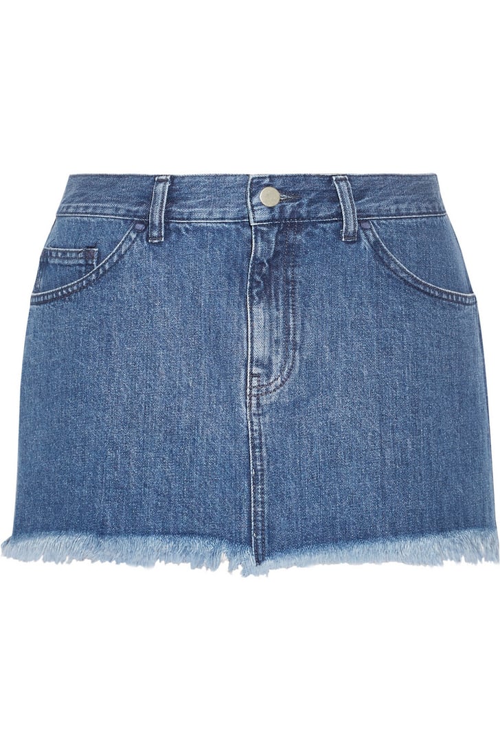 Marques'Almeida For Topshop Frayed Denim Mini Skirt ($115) | Kendall ...