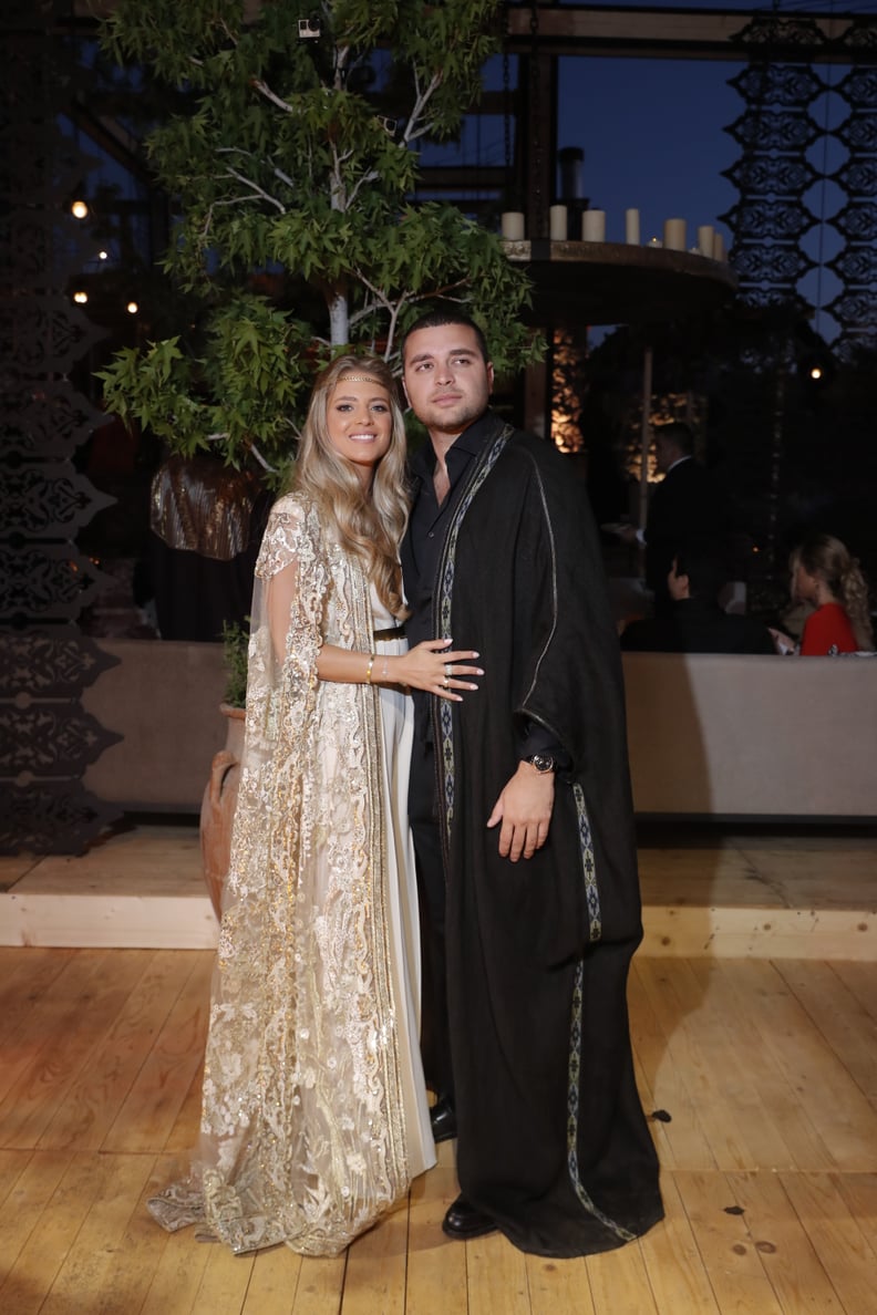 For the Pre-Party, Kika Was Dressed in a Cream Elie Saab Jumpsuit With a Gold Cape