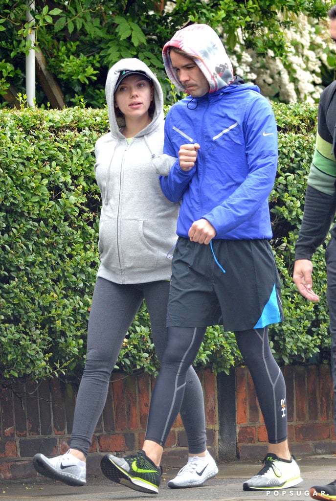 Scarlett Johansson and Romain Dauriac Leaving Gym in London