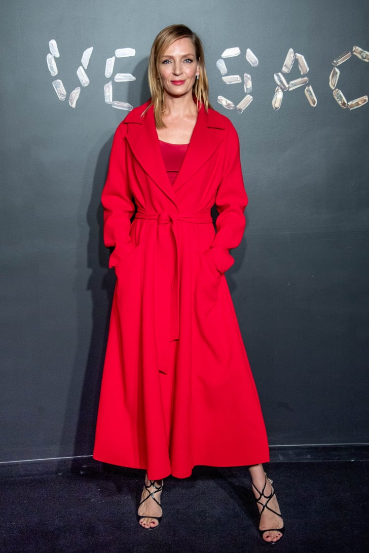Uma Thurman Stunned in an All-Red Ensemble | Versace Pre-Fall 2019