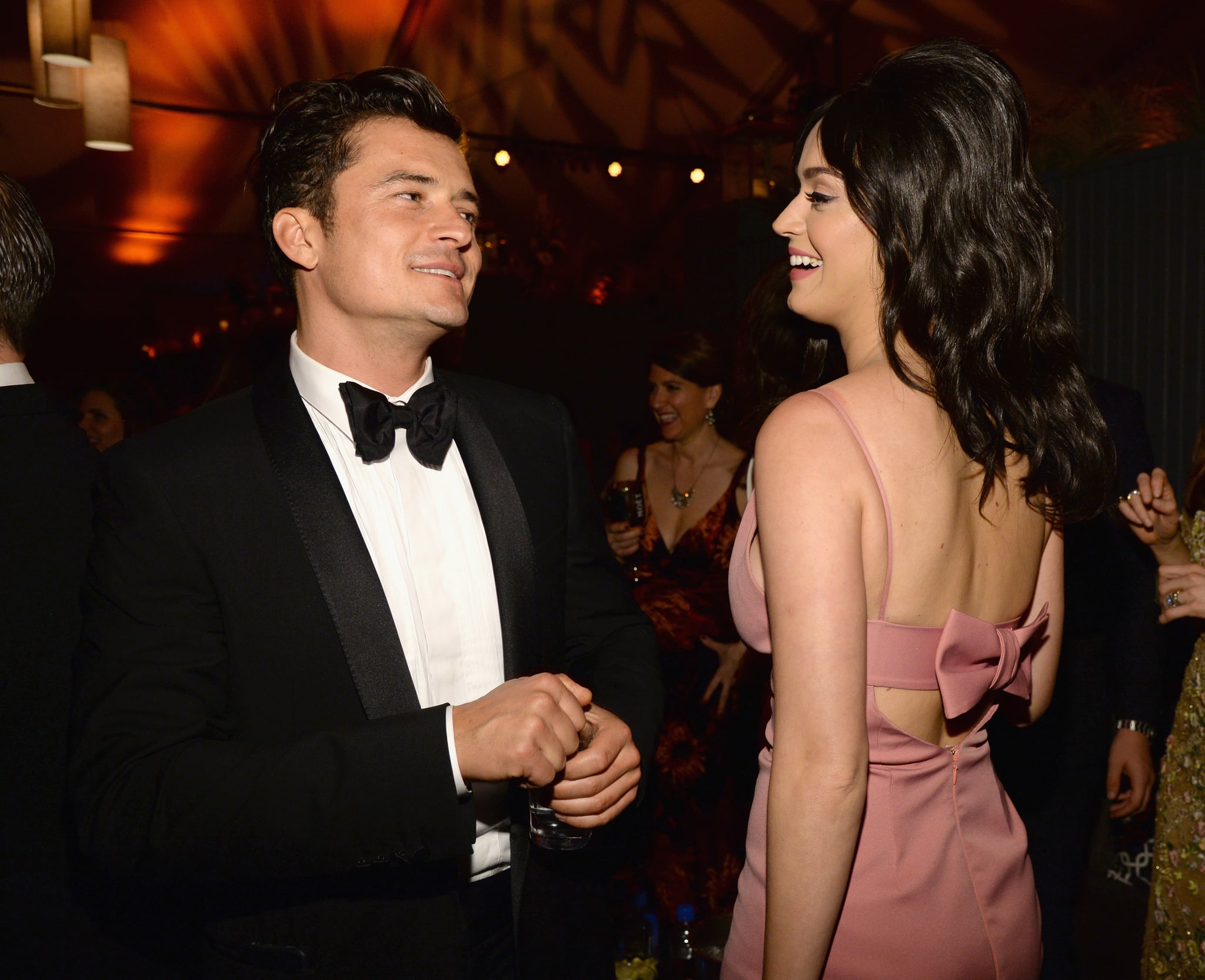 BEVERLY HILLS, CA - JANUARY 10:  Orlando Bloom and Katy Perry attend The Weinstein Company and Netflix Golden Globe Party, presented with DeLeon Tequila, Laura Mercier, Lindt Chocolate, Marie Claire and Hearts On Fire at The Beverly Hilton Hotel on January 10, 2016 in Beverly Hills, California.  (Photo by Kevin Mazur/Getty Images for The Weinstein Company)