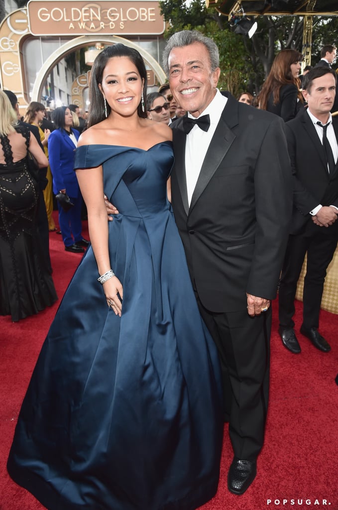 Gina Rodriguez had her dad, Genaro, by her side at the Golden Globe Awards.
