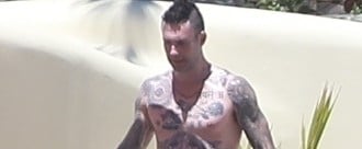 Adam Levine and Behati Prinsloo in Mexico April 2019