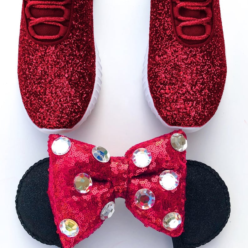 Minnie Mouse Red Glitter Athletic Shoes