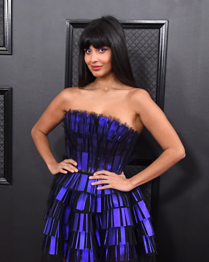 Jameela Jamil Wore £22 ASOS Boots Under Her Grammys Dress