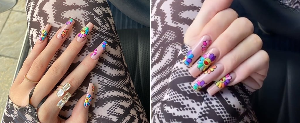 Kylie Jenner's Rainbow Flower Nail Art