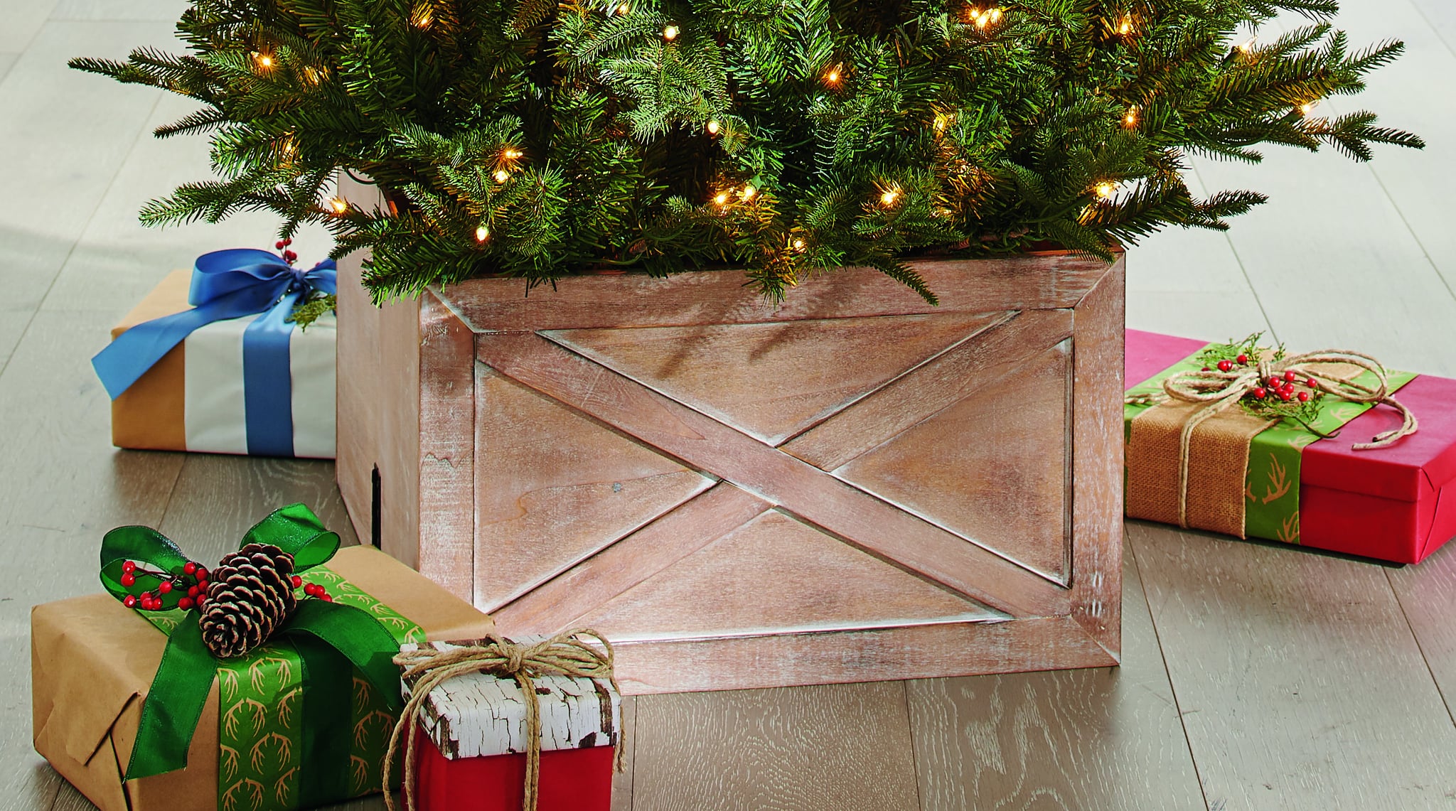 Wooden Tree Collar Grandin Road S Christmas Decor Will Have You Singing Let It Snow Before You Know It Popsugar Home Photo 15