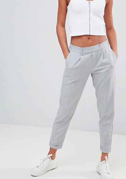 Bershka Grey Peg Leg Pants