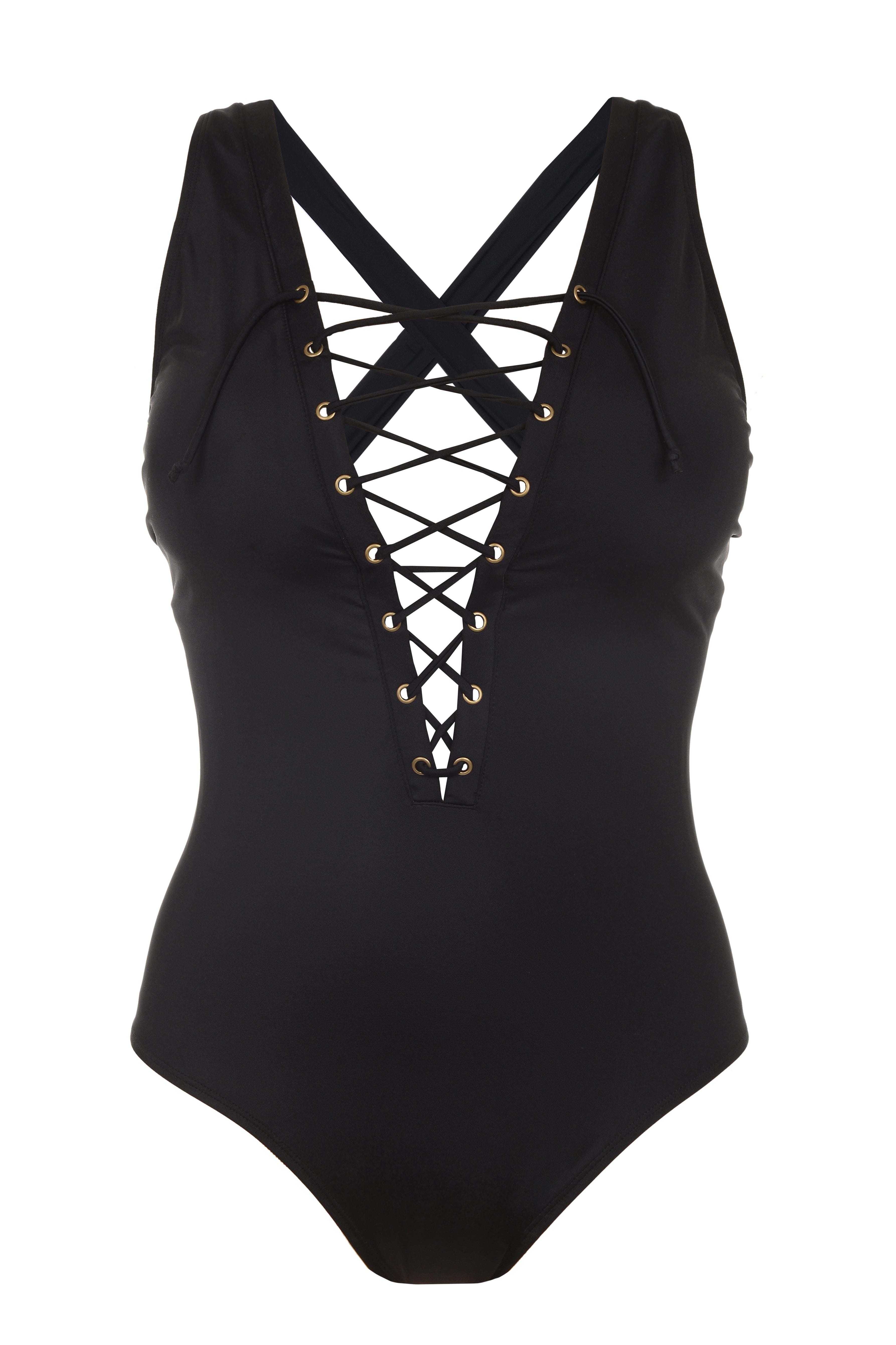 Ashley graham x swimsuits for all ceo black lace hot sale up one piece swimsuit