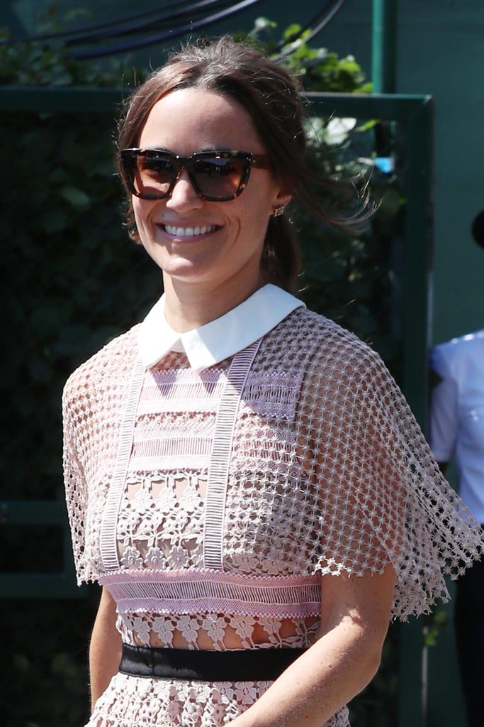 The Dress Featured a White Twill Collar, Lace Sleeves, and a Black Grosgrain Band at the Waist