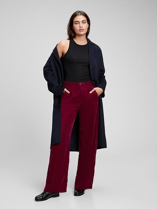 Gap Recycled High Rise Velvet Wide Leg Pants