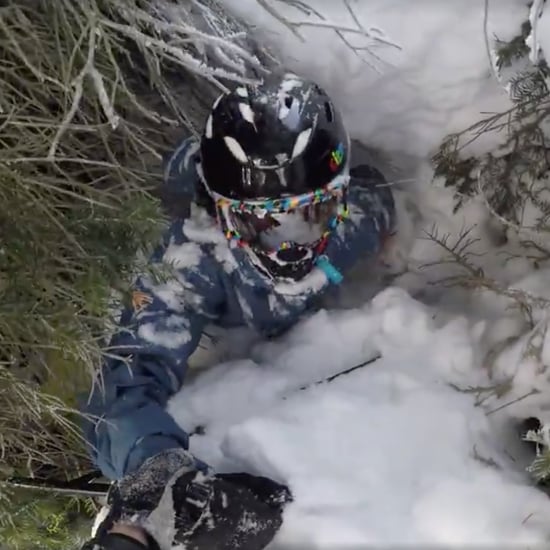 Dad Pulls Son Out of Tree Well While Skiing
