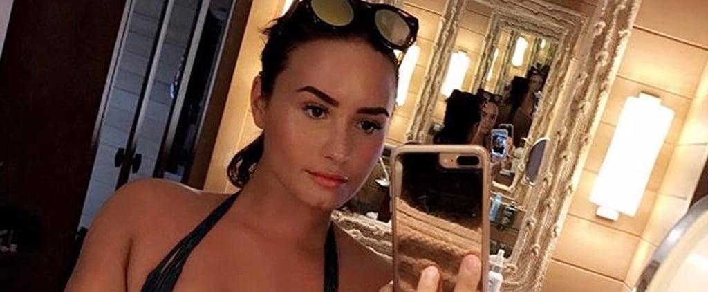 Demi Lovato's Green Swimsuit Instagram April 2017