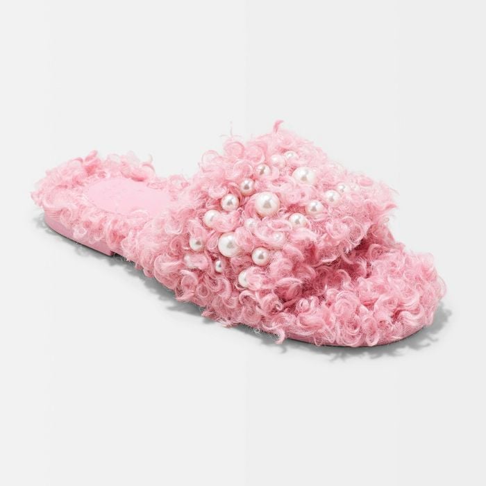 Pink: A New Day Adrienne Slip-On Embellished Slide Slippers