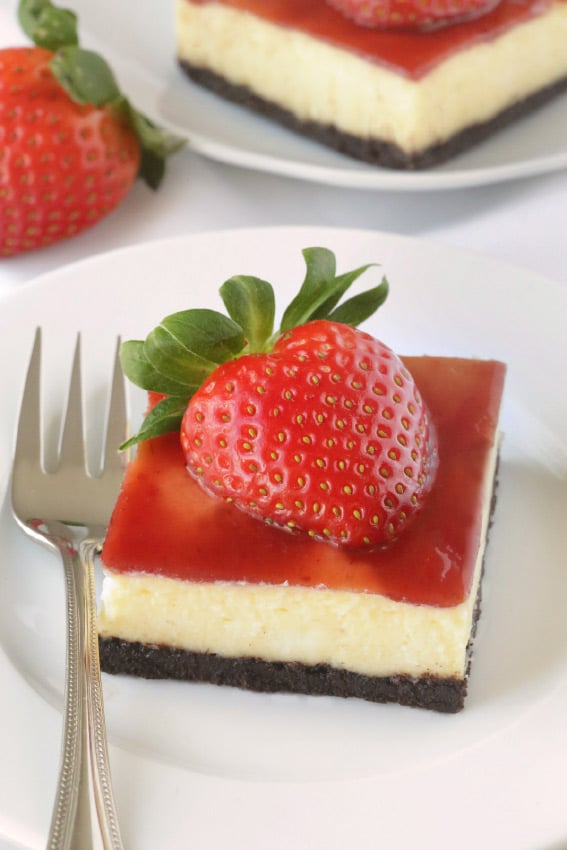 Strawberry White Chocolate Cheesecake Bars