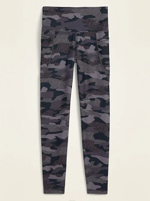 High-Waisted PowerSoft 7/8-Length Side-Pocket Leggings in Gray Camo