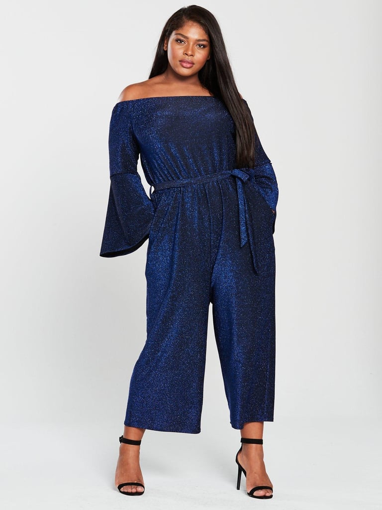 AX Paris Bardot Sparkle Wide Leg Jumpsuit