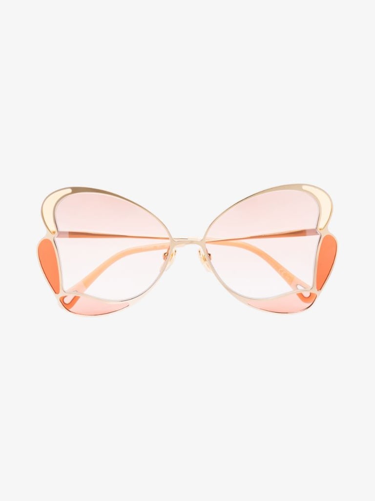 Chloé Eyewear Gold Tone Gemma Butterfly Sunglasses The Butterfly Fashion Trend 2021 Shop Our 