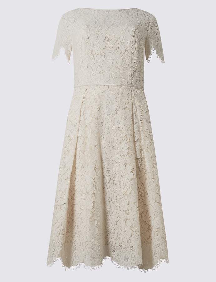 M&S Collection Cotton Blend Lace Swing Dress