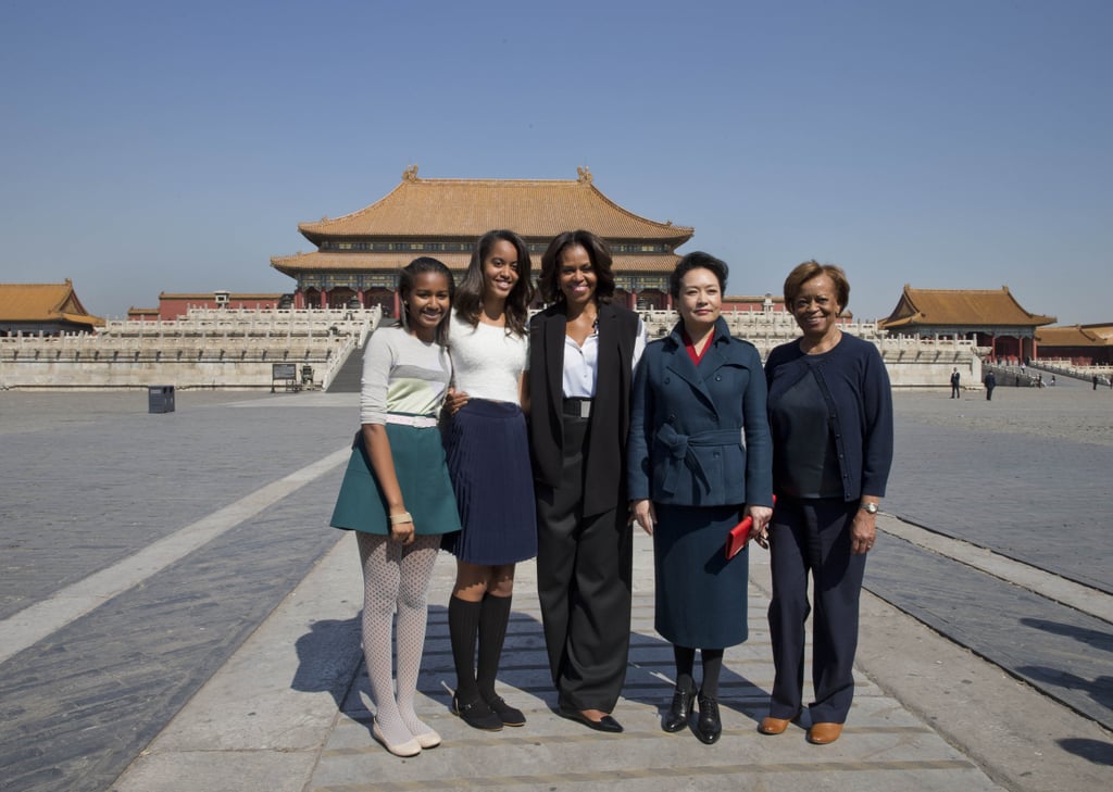 The foursome visited Forbidden City in Beijing with Peng Liyuan, the wife of Chinese President Xi Jinping.