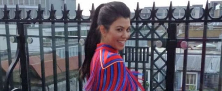 Kourtney Kardashian Wearing Striped Fringe Dress in London