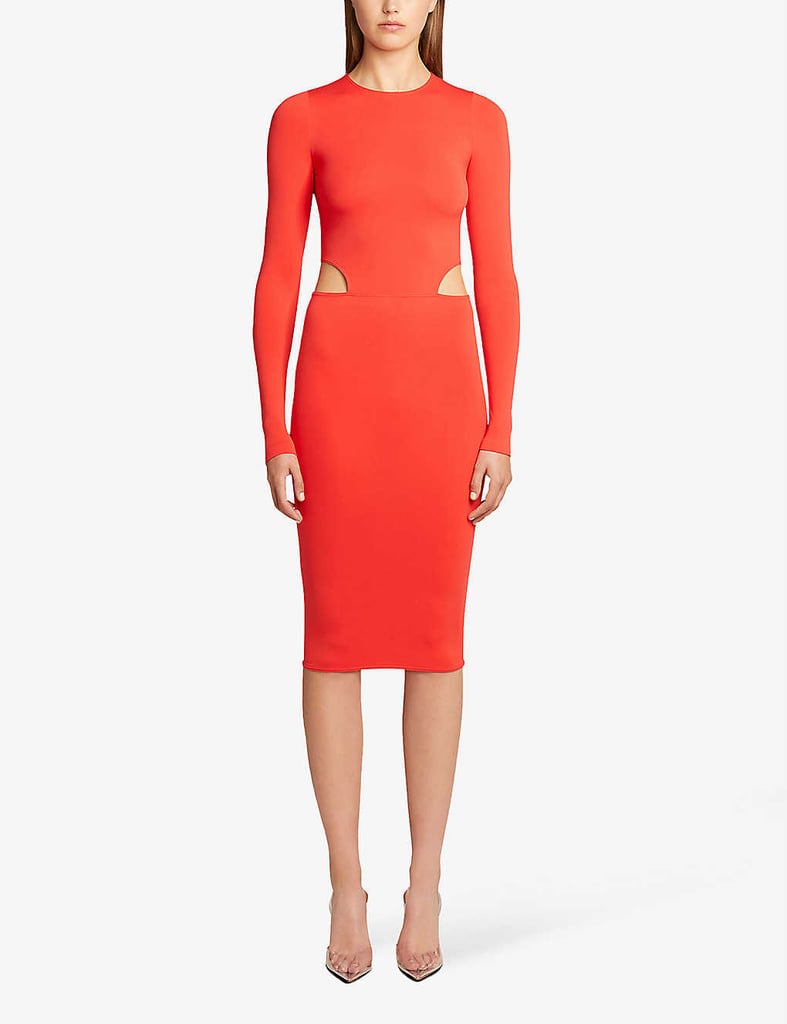 Amina Muaddi x Wolford Cut-Out Stretch-Jersey Midi Dress