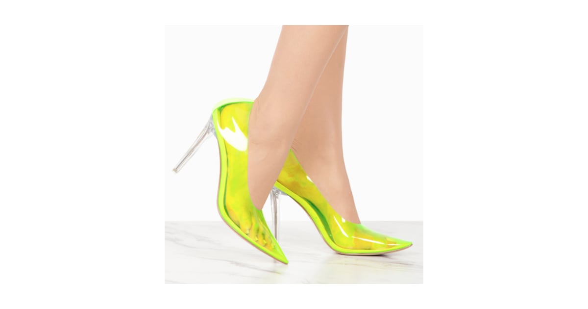 lime green and clear heels
