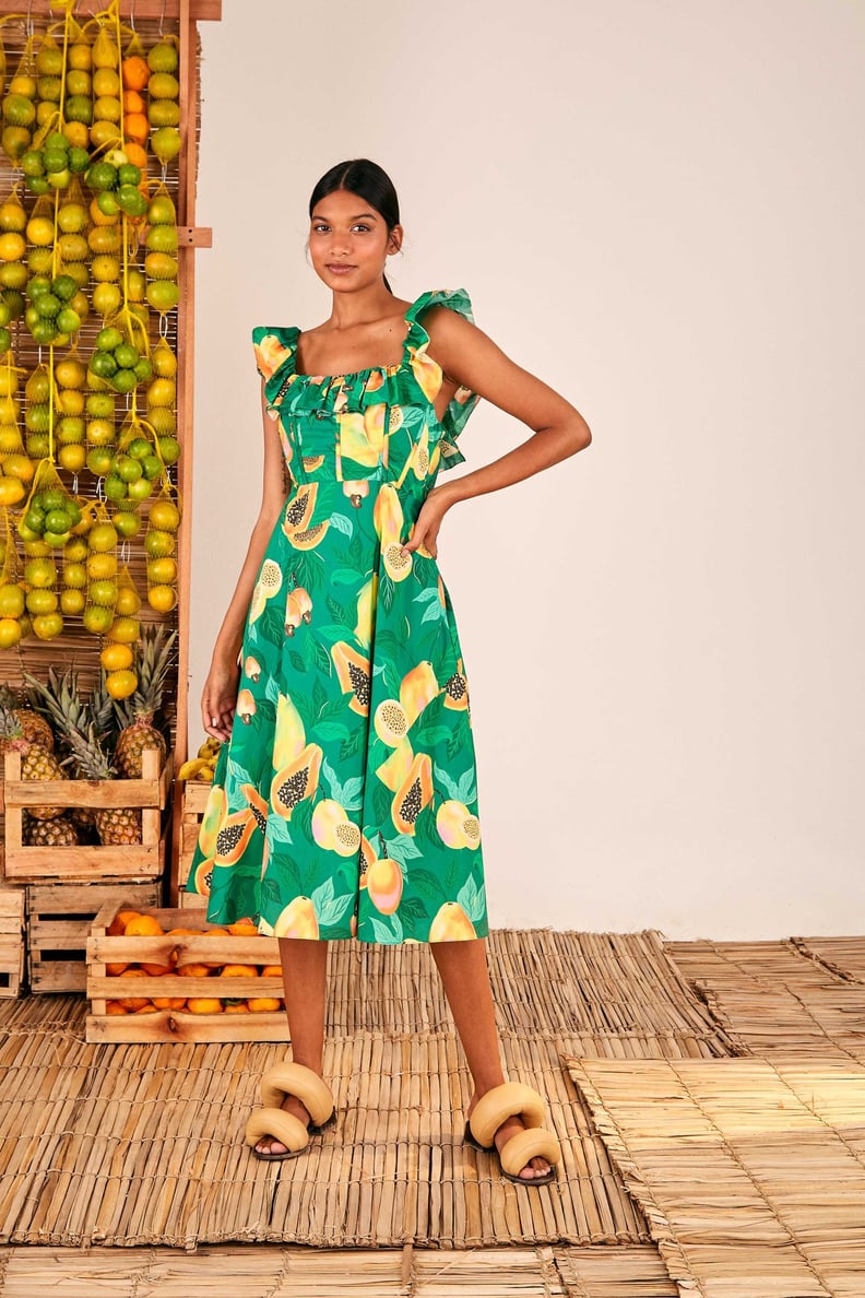 Green Papaya Salad Midi Dress