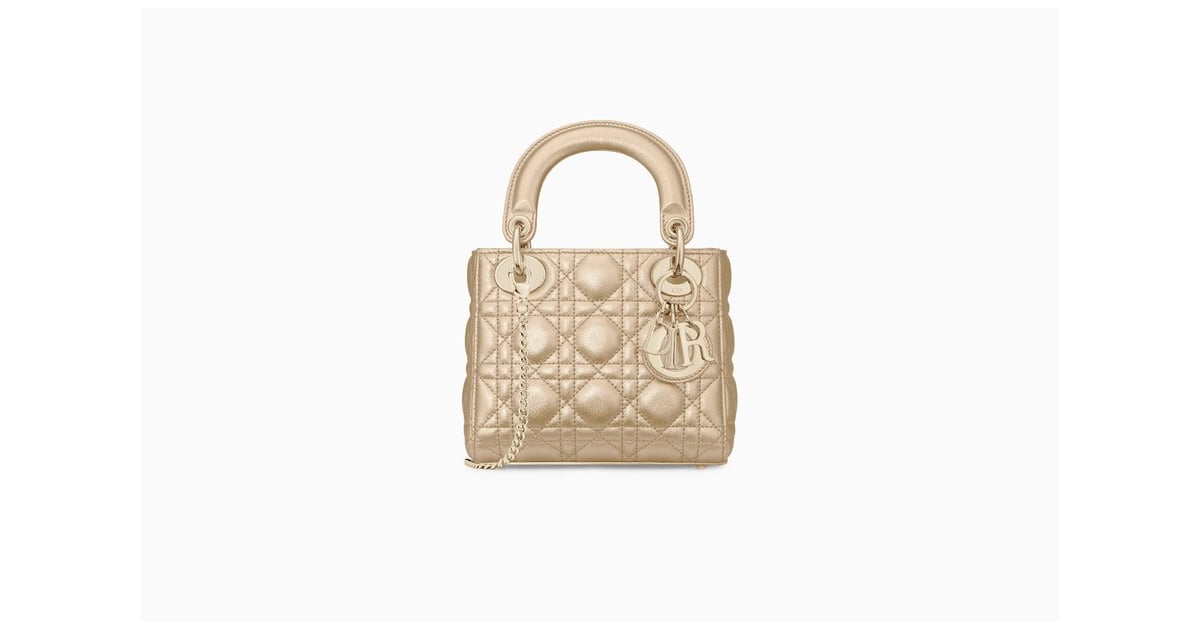 Mini Lady Dior Bag In Gold-Tone Calfskin | The Dior Saddle Bag Is Nice, But  This One'S Named After Princess Diana | Popsugar Fashion Photo 9