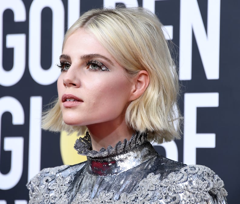 Lucy Boynton's Crystal Wings at the 2020 Golden Globe Awards