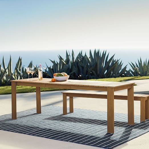 Playa Outdoor Expandable Dining Table and Benches Set
